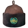 Embroidered sheepskin hat, fine fur, double stitch
