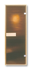Дверь для сауны стеклянная ПЛ 42 Л (матовая бронза)